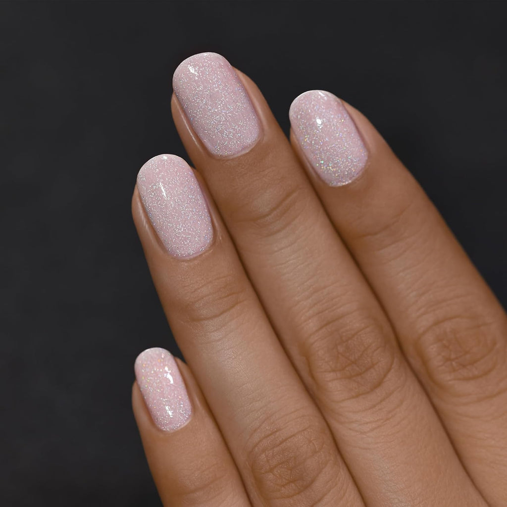 ILNP Birthday Suit - Cashmere Pink Holographic Nail Polish, Neutral Nude, Chip Resistant Manicure, Non-Toxic, Vegan, Cruelty Free, 12Ml