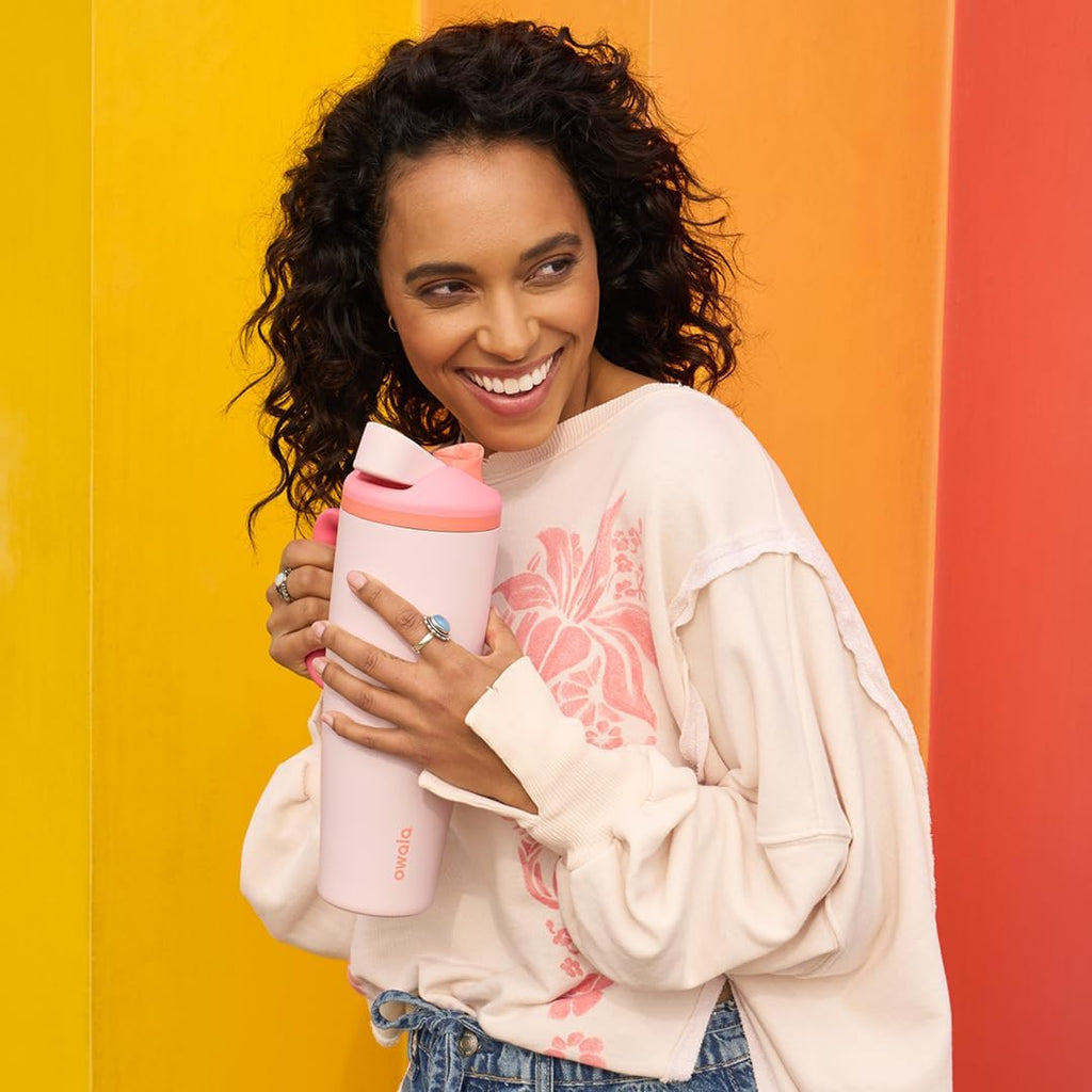 Freesip Tumbler - Stainless Steel-40-Oz.-Orange/Tan(Sparkling Sherbet)