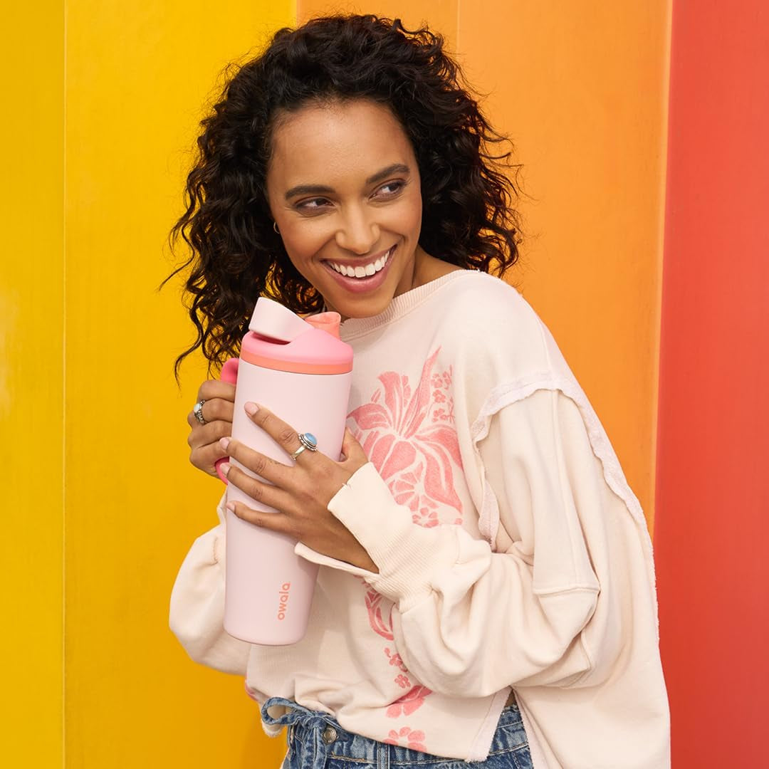 Freesip Tumbler - Stainless Steel-40-Oz.-Orange/Tan(Sparkling Sherbet)