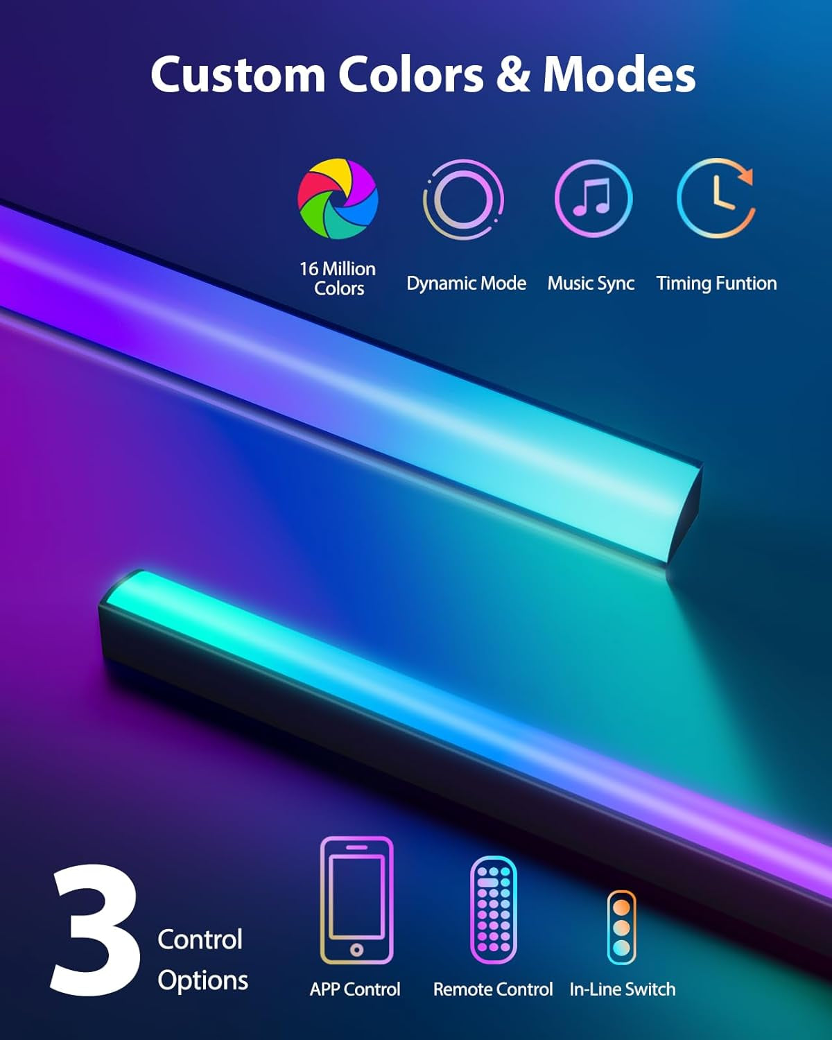 Full Motion TV Wall Mount with LED Light for Echo Show 21/15 and 13″–42″ Tvs up to 44 Lbs, Max VESA 200 X 200Mm, Backlit TV Mount with Music Sync, Rotation Swivel Extension Tilt, PISF06B