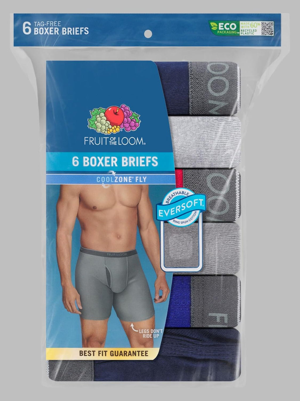 Men's Coolzone Boxer Briefs - Moisture-Wicking and Breathable Assorted Color Multipacks