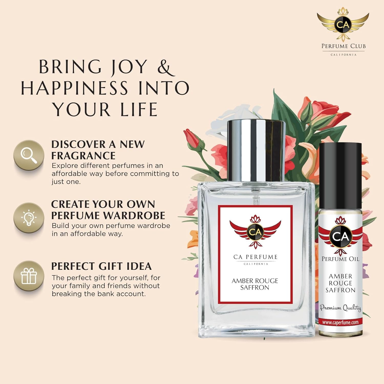 Impression of Amber Rouge Saffron for Women and Men Long Lasting Unisex Fragrance Eau De Parfum 1.7 Fl Oz 50Ml