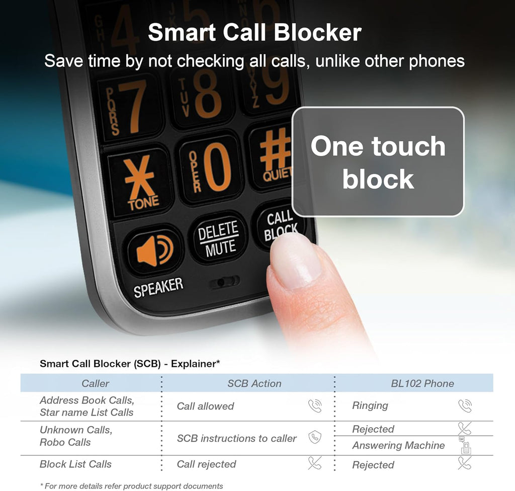 BL102-2 DECT 6.0 2-Handset Cordless Phone for Home with Answering Machine, Call Blocking, Caller ID Announcer, Audio Assist, Intercom, and Unsurpassed Range, Silver/Black