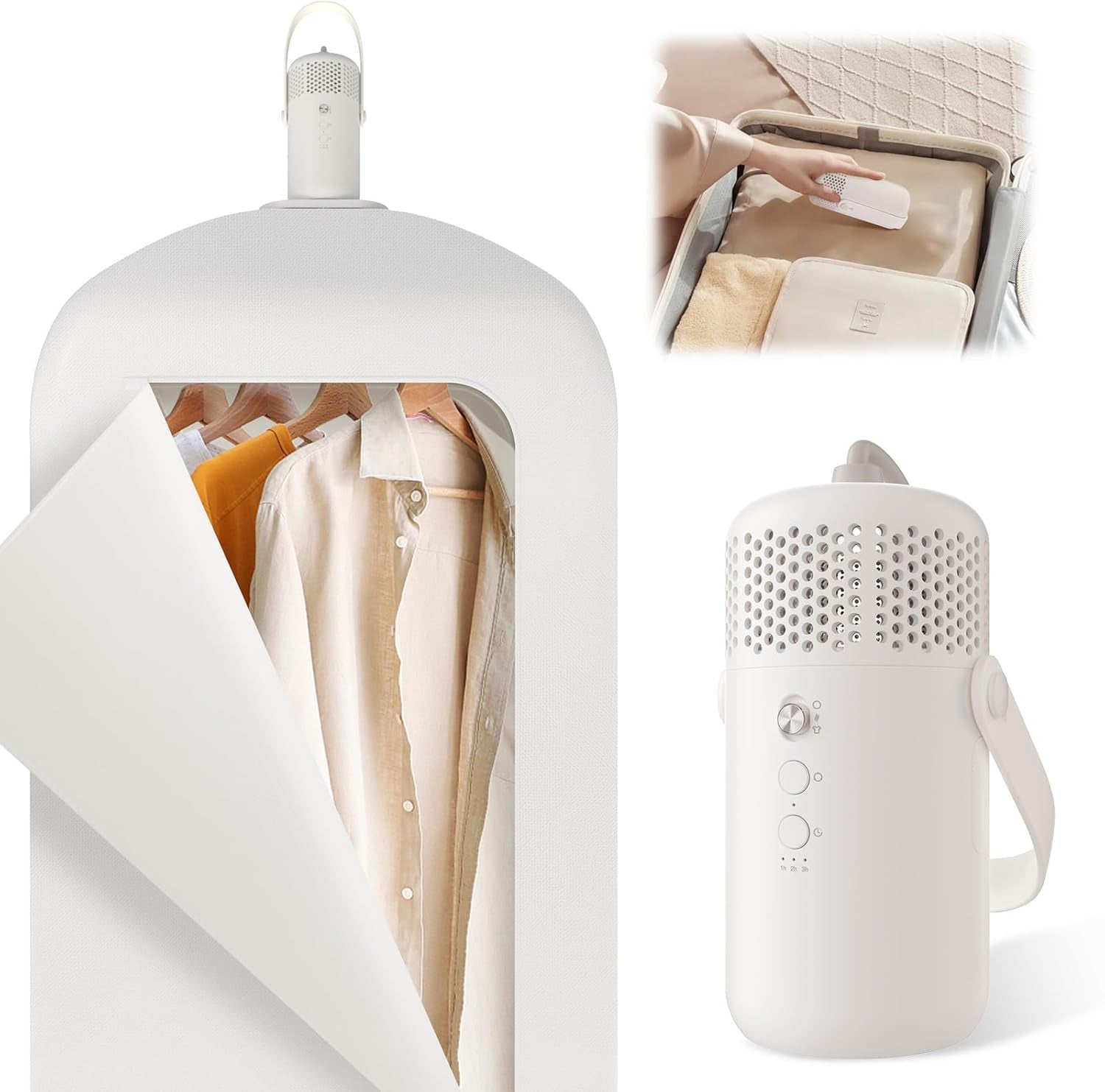 High-Speed Portable Clothes Dryer, Portable Dryer for Apartment, Travel, RV - Premium Mini 1000W Dryer Machine for Light Clothes, Underwear with Dry Bag, Hook, Perfect for Travelers, Housewarming