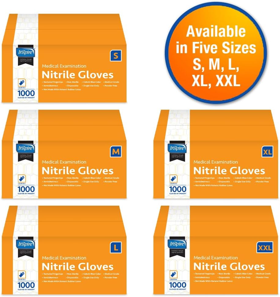 Nitrile Exam Gloves | the Original Quality Stretch Nitrile Cobalt Blue | 4.5 Gloves Disposable Latex Free Medical EMT
