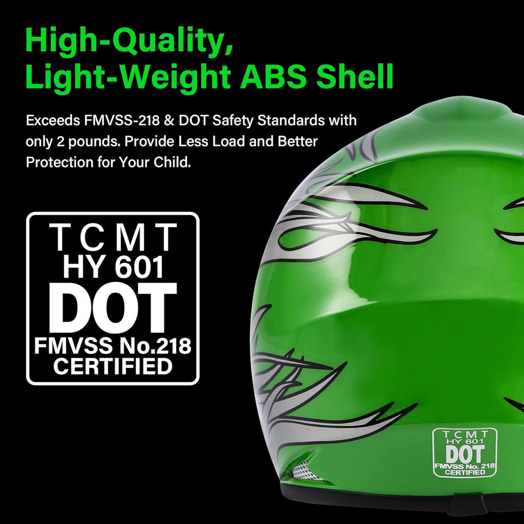 Youth Kids Helmet Motocross ATV Dirtbike BMX MX Offroad Full Face Motorcycle Helmet Gloves Goggles Dot Approved