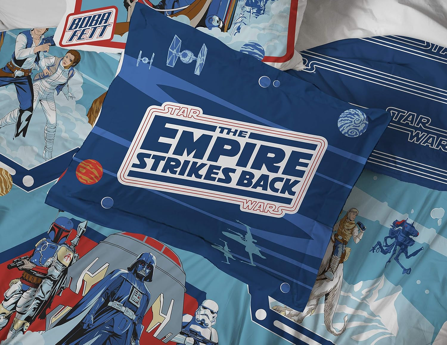 Star Wars Empire Strikes Back 4 Piece Full Bed Set - Includes Reversible Comforter & Sheet Set - Super Soft Fade Resistant Microfiber
