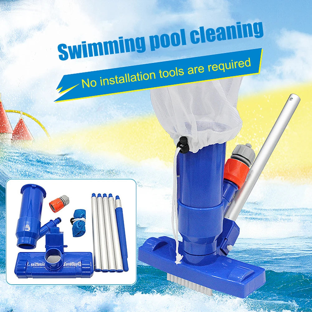 Portable Swimming Pool Cleaning Tool Kit with 5 Section Pole Pool Spa Jet Vacuum Cleaner for above Ground Pool Spa Pond Hot Tub