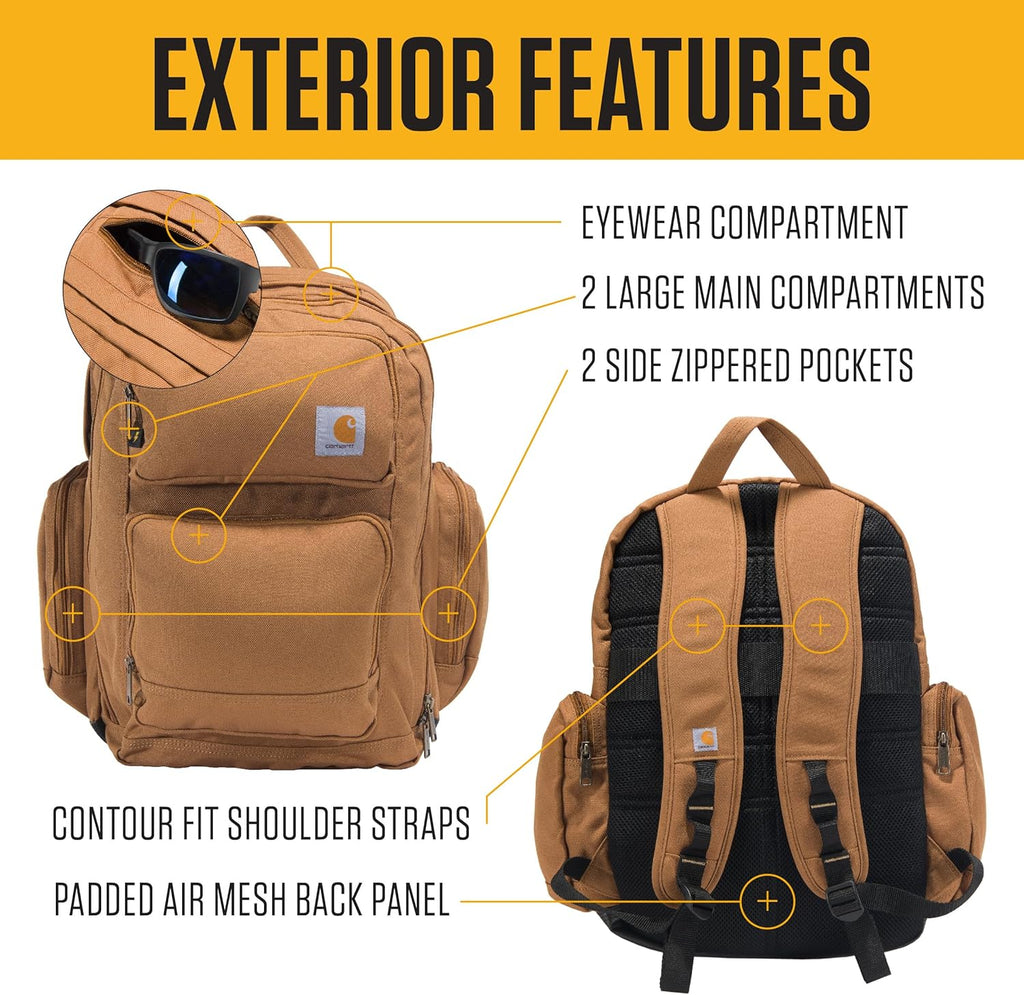 35L Triple-Compartment Backpack, Durable Pack with Laptop Sleeve and Duravax Abrasion Resistant Base, Gravel