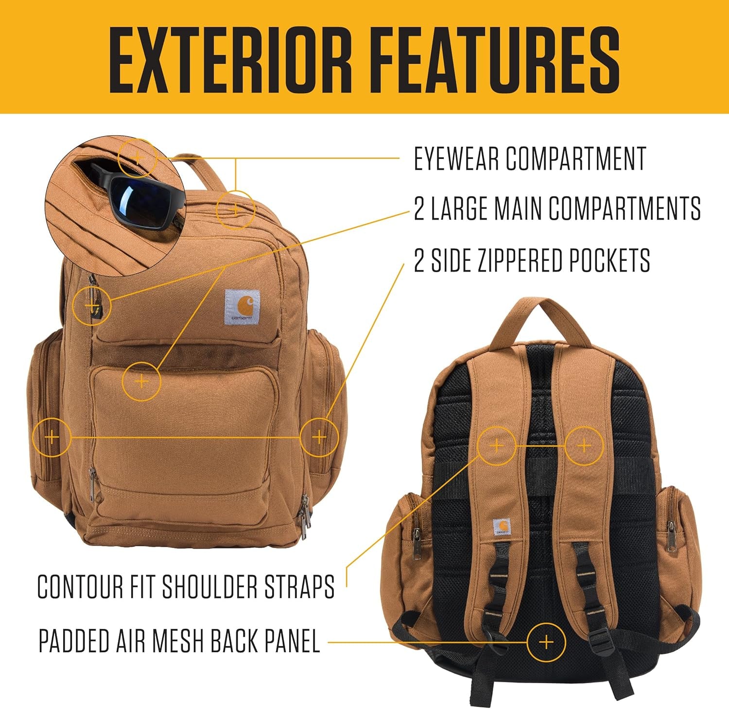 35L Triple-Compartment Backpack, Durable Pack with Laptop Sleeve and Duravax Abrasion Resistant Base, Gravel