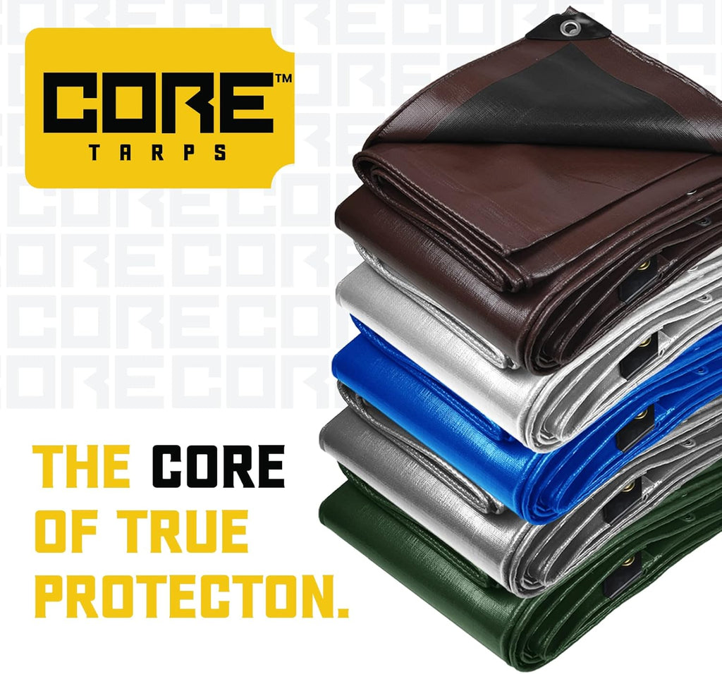 Extreme Heavy Duty 20 Mil Tarp Cover, Waterproof, UV Resistant, Rip and Tear Proof, Poly Tarpaulin with Reinforced Edges for Roof, Camping, Patio, Pool, Boat (White 12′ X 16′)